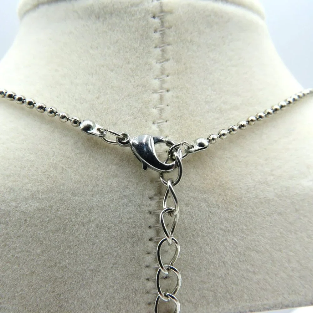 Starfish Pendant Necklace Pink Crystals‎ Silver Tone 16